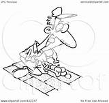 Shingles Cartoon Roofer Nailing Outline Illustration Royalty Toonaday Rf Clip Ron Leishman Regarding Notes sketch template