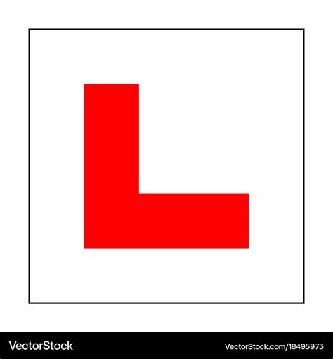 learner driver plate sign drive beginner symbol vector image