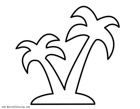 palm tree coloring pages outlined  printable coloring pages