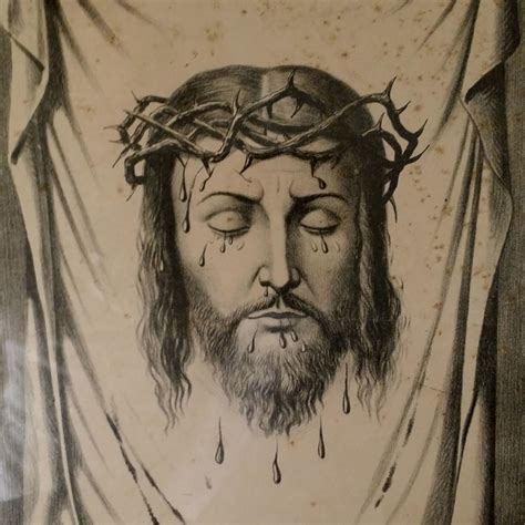 magnificent framed print  christs holy face  vintagecatholic