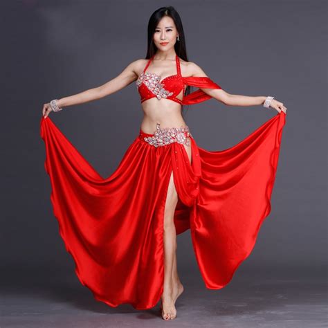 2018 Women Professional Belly Dance Costume Set Luxury Bellydance