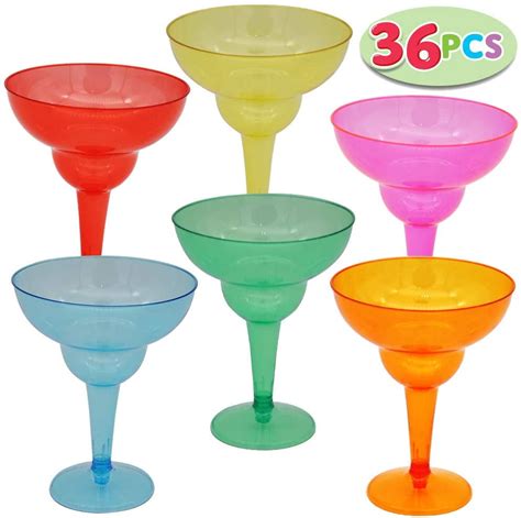 Ottoy 36 Packs Plastic Margarita Glasses Cups 12 Oz Disposable Cinco De