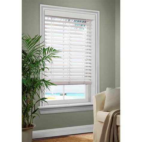 allen roth   white faux wood room darkening plantation blinds common   actual