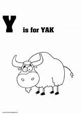 Yak Colouring Mummypages Pages Ie Alphabet sketch template