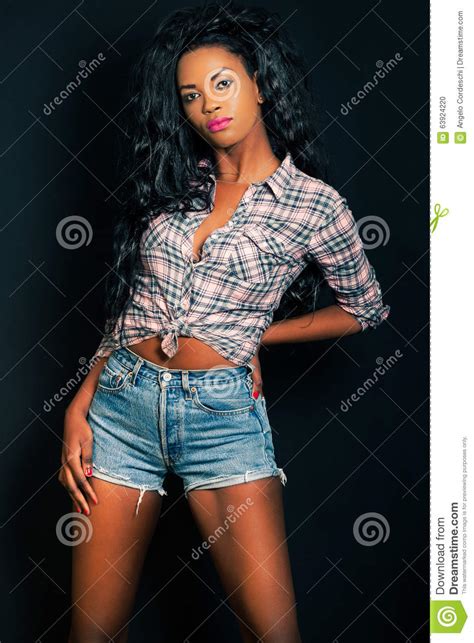 Black Model Woman African American Fashion Female Stock