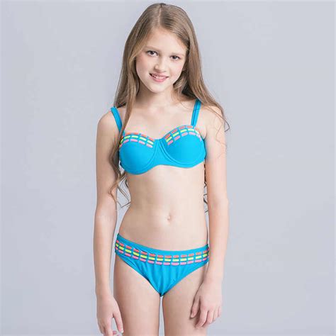 Color Caramelo Niñas Bikini 2019 Dos Piezas Niños Traje De