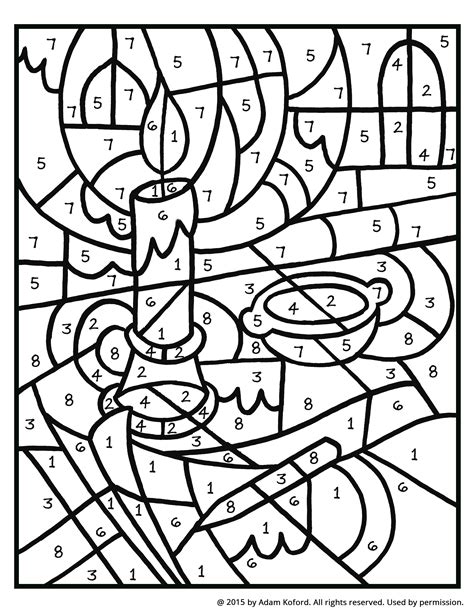 easy color  number coloring coloring pages