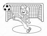 Kicking Bola Paginaoverzicht Jongen Kleurend Schoppen Voetbalbal Depositphotos Rapaz Escolher sketch template