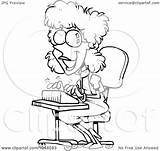 Stenographer Typing Clip Toonaday Outline Illustration Cartoon Royalty Rf Clipart Ron Leishman 2021 sketch template