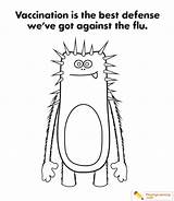Coloring Flu Season Vaccination Kids sketch template