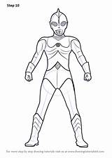 Ultraman Drawing Draw Step Cartoon Tutorials Drawingtutorials101 sketch template