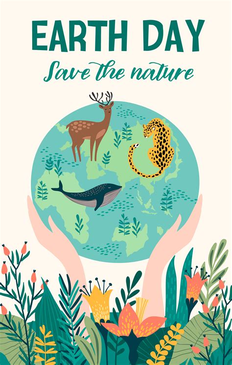 earth day vector template  card poster banner flyer