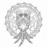 Mandala Coloring Owl Mandalas Pages Adult sketch template