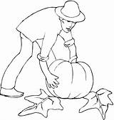 Coloring Pages Pumpkin Pumpkins Harvesting Printable Farmer Fall Kids Kidprintables Drawing Main Return Paper Gif sketch template