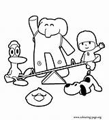 Pocoyo Coloring Pages Friends Printable His Colouring Clipart Cartoons Para Print Colorear Friendship Sheet Color Library Popular Fun sketch template
