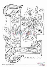 Letter Illuminated Colouring Pages Activityvillage Village Activity Explore sketch template