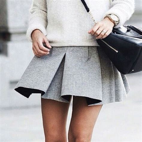skirt preppy grey preppy pleated skirt grey skirt greyskirt grey