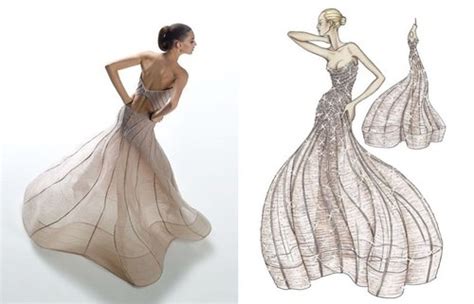 Brunette Dress Fashion Girl Gown Sketch Image