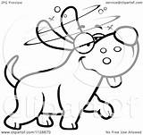 Drunk Dog Stupid Outlined Cartoon Clipart Coloring Vector Thoman Cory Regarding Notes sketch template
