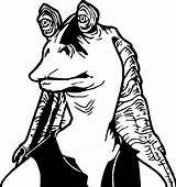 Jar Binks Coloring Pages Geeksvgs Getcolorings Decal sketch template