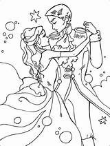 Coloring Prince Princess Pages Cinderella Disney Dancing Sheet Drawing Books Cartoon Getdrawings Beautiful sketch template