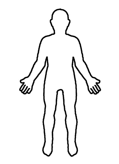 human body outline template clipart