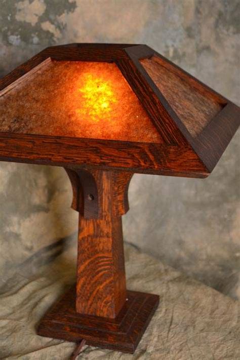mission craftsman table lamp  brown rustic artistry