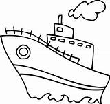 Boat Ship Colouring Children Coloring Pages Library Clipart sketch template
