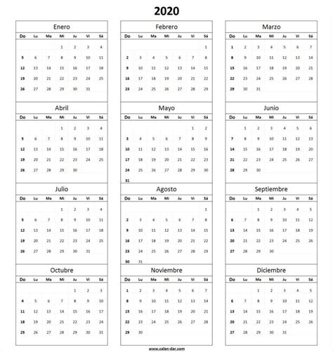 calendario en blanco imprimir planificadores
