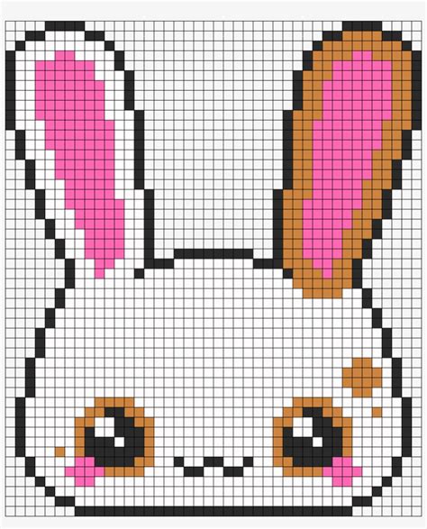 kawaii bunny perler bead pattern bead sprite pixel art kawaii bunny