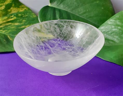 natural clear crystal bowl crystal decor chakra healing etsy uk