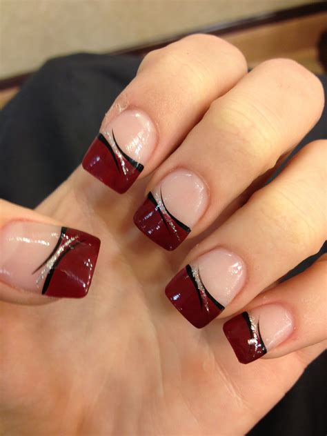 holiday nails maroon nails maroon nail designs french tip nail designs