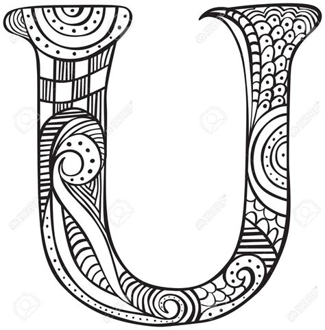 letter  coloring pages  adults letter  zentangle coloring page