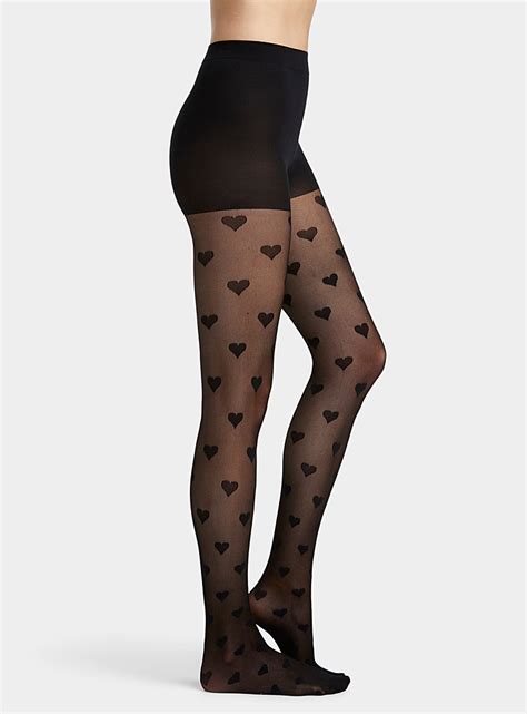 heart recycled nylon pantyhose pretty polly shop women s patterned