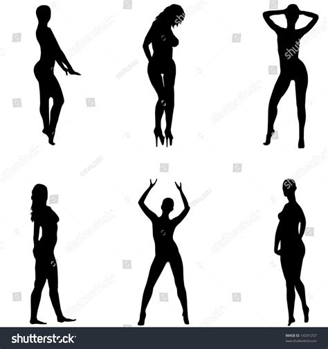 Silhouettes Girls Sexual Poses Without Clothes Stock