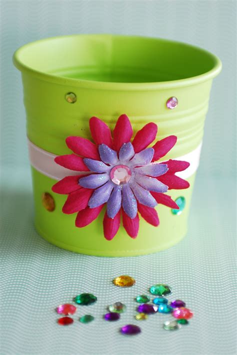 embellished flower pot craft tutorial paisley petal  flower
