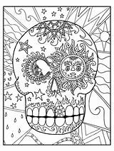 Coloring Pages Skull Sugar Adult Skulls Print Candy Book Mandala Printable Adults Colouring Kids Rocks Sheets Unique Books Color Halloween sketch template