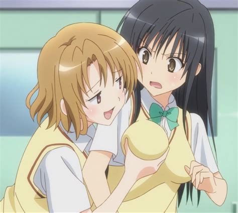 Rule 34 2girls Anime Blush Breast Grab Breast Grope Breast Squeeze