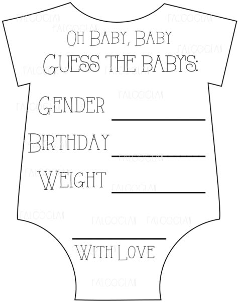 guess  baby weight printable template  printable templates