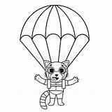 Panda Book Parachut Parachute sketch template