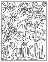 Coloring Pages Thank Appreciation Teacher School Week Printables Secretary Classroomdoodles Printable Template Kids Word Nurse Doodles Sketch Bunch Thanks sketch template