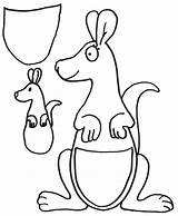 Kangaroo Coloring Pages Color Baby Printable Craft Kids Template Preschool Print Animals Drawing Sheet Clipart Crafts Australia Joey Cliparts Pouch sketch template