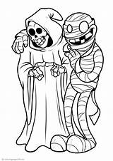 Grim Reaper Coloring Pages Halloween Mummy sketch template