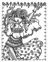Coloring Pages Belly Dancer Book Mermaid Zentangle Mandalas Printable Adult Digital Sheets Para Anime Instant Colouring Coloriage Mandala Kleurplaat Colorear sketch template