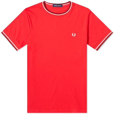 Fred Perry Authentic Twin Tipped Tee Jester Red End