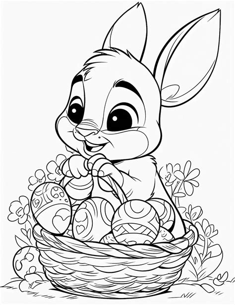 cute bunny coloring pages  kids  adults  mindful life