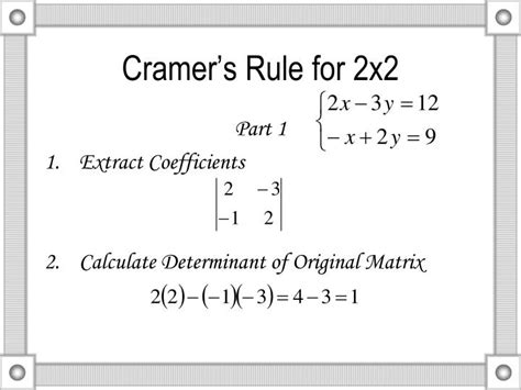 cramers rule powerpoint  id
