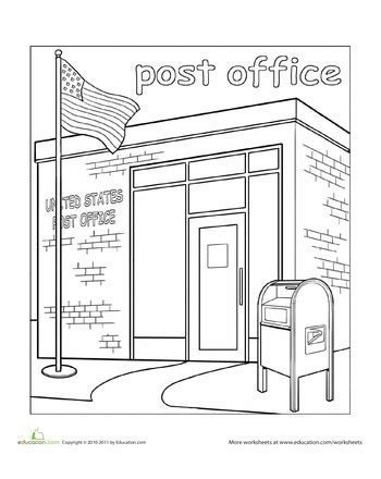 coloring pages post office
