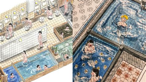 Illustrator Fängt Die Japanische Badehauskultur Mit Ihren Zeichnungen
