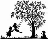 Swing Girls Clipart Child Etc Large sketch template